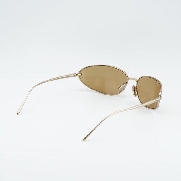 Loewe LW40164U 32E Sunglasses Shiny Gold Oval Frame, Brown Lenses main image 9